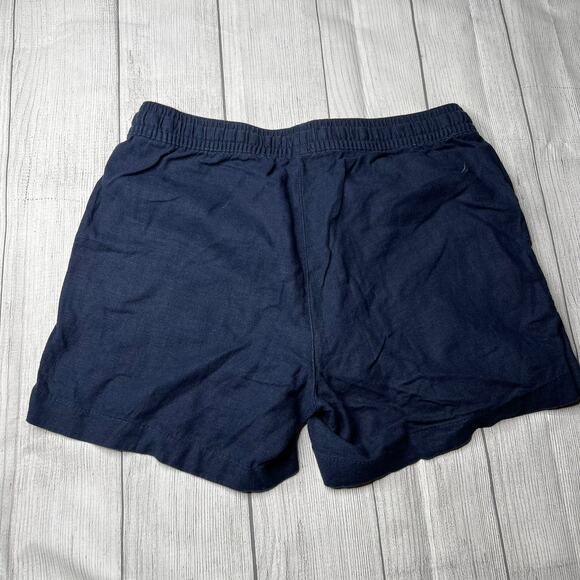 Nautica Blue Linen Coastal Shorts Elastic Waistband Stretch Size Small - Picture 3 of 9